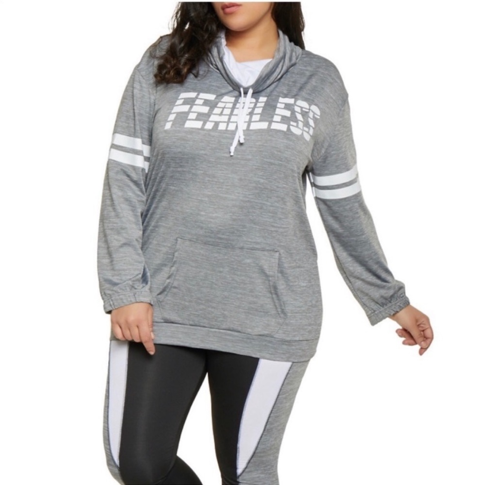 Blissful Balance Fearless Dri-Fit Athleisure Pocketed Sweatshirt•XL-2X